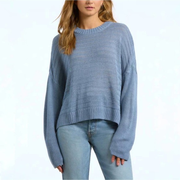 NEW 525 America Loose‎ Knit Dolman Sleeve Pullover Sweater M Dusty Blue NWT - Picture 1 of 6